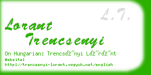 lorant trencsenyi business card